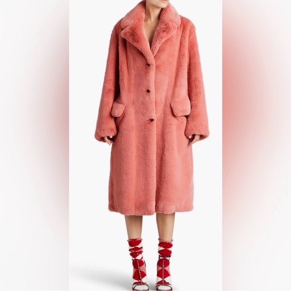 Burberry Pink Teddy Faux Fur Coat - Picture 2 of 14